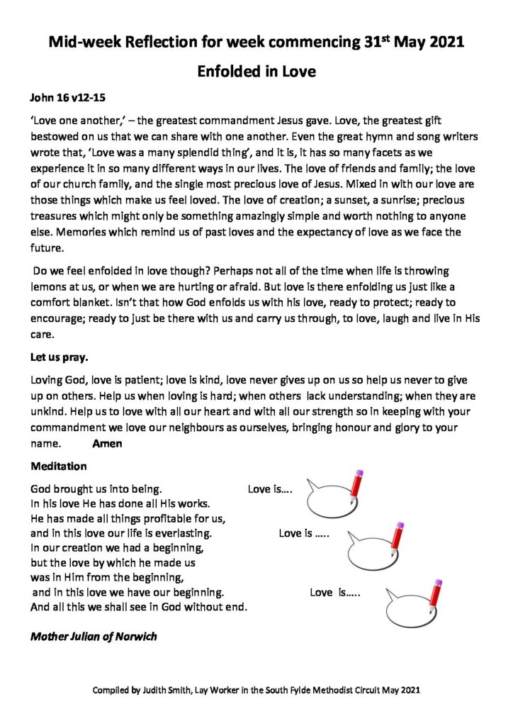 This weeks Reflection. – The Drive Methodist