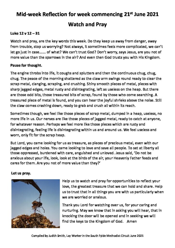 Methodist Daily Reflection Stephen’s letter 24th June and this weeks reflection. – The Drive Methodist